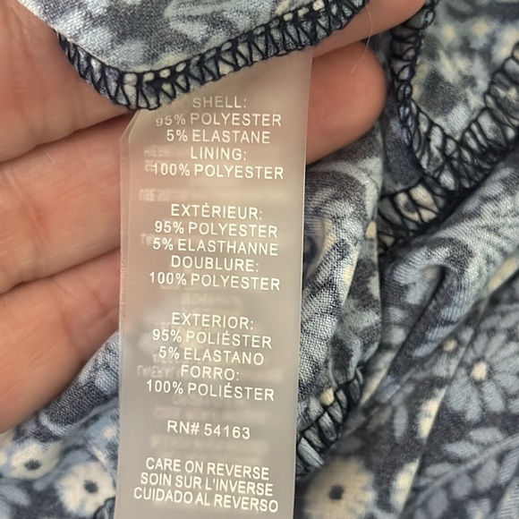 Tommy Hilfiger Blue Floral Tiered V Neck Sleeveless Dress Spring Style Size 10 - Picture 8 of 8